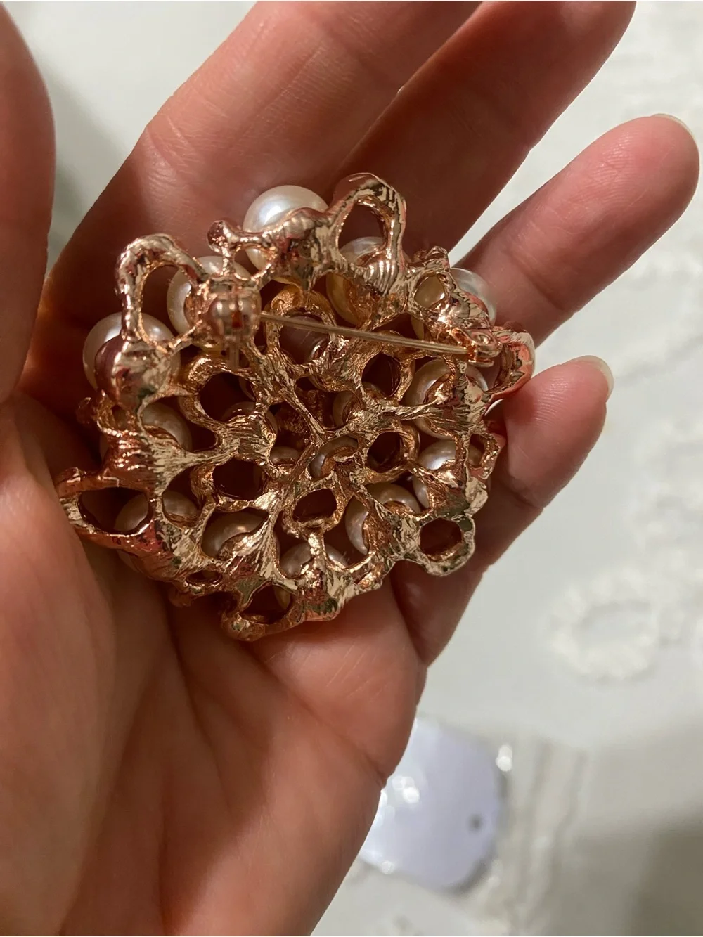 Rose Gold Floral Pearl Hair Pins - Women Accessories
